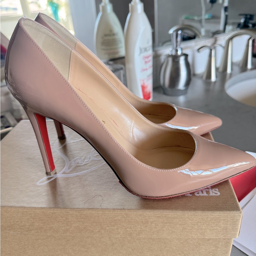 SOLD!! Christian Louboutin Nude Pigalles 100mm